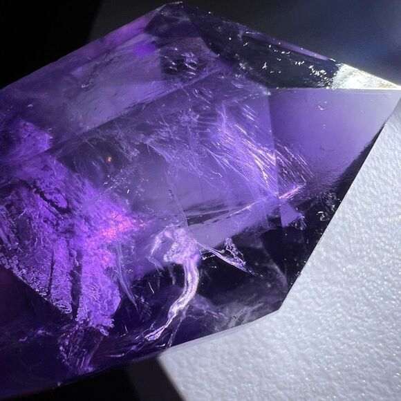 Amethyst Crystal Scepter Meditation Wand with Unique Fingerprint Inclusions (2) - Picture 4 of 13